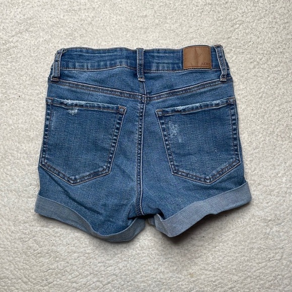 Aeropostale High Rise Midi Distressed Ripped Denim Jeans Shorts Size 00 - Picture 6 of 8